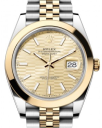 Rolex Datejust 41-126303 (Yellow Rolesor Jubilee Bracelet, Golden Fluted Index Dial, Smooth Bezel)