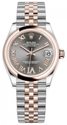 Rolex Datejust 31-278241 (Everose Rolesor Jubilee Bracelet, VI Diamond-set Rhodium Dial, Domed Bezel)