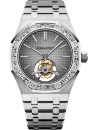 Audemars Piguet Royal Oak 41-26516PT.ZZ.1220PT.01 (Platinum Bracelet, Petite Tapisserie Smoked-grey Index Dial, Baguette-cut Diamond-set Bezel) (26516PT.ZZ.1220PT.01)