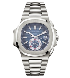 Patek Philippe Nautilus 40.5-5980/1A-001 (Stainless Steel Bracelet, Horizontal-embossed Blue Index Dial, Stainless Steel Smooth Bezel) (5980/1A-001)