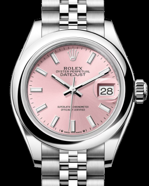 Rolex Lady-Datejust 28-279160 (Oystersteel Jubilee Bracelet, Pink Index Dial, Domed Bezel)