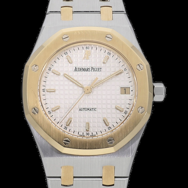 Audemars Piguet Royal Oak 36-14790SA.OO.0789SA.08 (Yellow Gold & Stainless Steel Bracelet, Grande Tapisserie Silver-toned Index Dial, Yellow Gold Smooth Bezel)