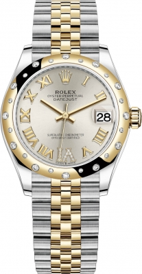 Rolex Datejust 31-278343RBR (Yellow Rolesor Jubilee Bracelet, VI Diamond-set Silver Dial, Domed Diamond Bezel)