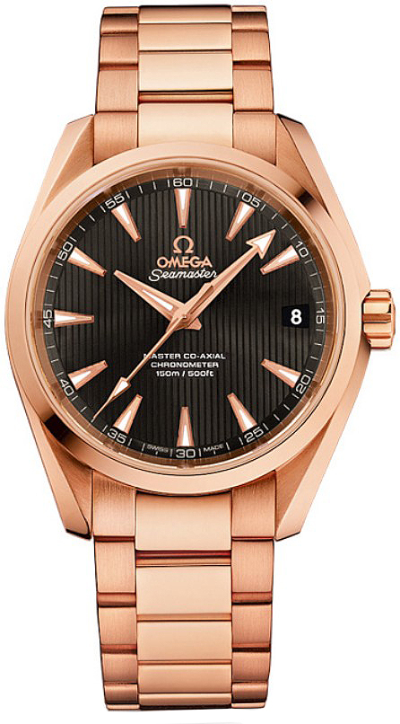 Omega Seamaster Aqua Terra 150M 38.5-231.50.39.21.06.003 (Red Gold Bracelet, Vertical-teak Grey Index Dial, Red Gold Bezel)