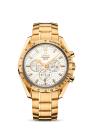 Omega Speedmaster Non-Moonwatch 42-321.50.42.50.02.001 (Yellow Gold Bracelet, Silver-toned Index Dial, Yellow Gold Tachymeter Bezel) (Omega 321.50.42.50.02.001)