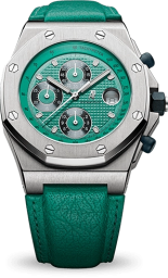 Audemars Piguet Royal Oak OffShore 42-25770ST.O.0009/07 (Turquoise Calfskin Strap, Petite Tapisserie Turquoise Index Dial, Stainless Steel Smooth Bezel) (25770ST.O.0009/07)