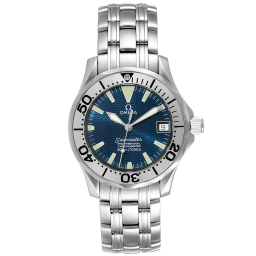 Omega Seamaster Diver 300M 36.25-2554.80.00 (Stainless Steel Bracelet, Wave-embossed Blue Index Dial, Rotating Stainless Steel Bezel) (Omega 2554.80.00)