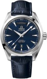 Omega Seamaster Aqua Terra 150M 41.5-231.13.42.22.03.001 (Blue Alligator Leather Strap, Vertical-teak Blue Index Dial, Stainless Steel Bezel) (Omega 231.13.42.22.03.001)