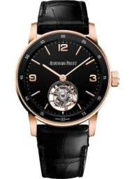 Audemars Piguet Code 11.59 41-26396OR.OO.D002CR.01 (Black Alligator Leather Strap, Black Enamel Arabic/Index Dial, Pink Gold Smooth Bezel) (26396OR.OO.D002CR.01)