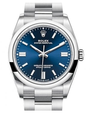 Rolex Oyster Perpetual 36-126000 (Oystersteel Oyster Bracelet, Bright-blue Index Dial, Domed Bezel)