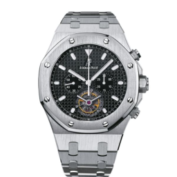 Audemars Piguet Royal Oak 44-25977ST.OO.1205ST.02 (Stainless Steel Bracelet, Grande Tapisserie Black Index Dial, Stainless Steel Smooth Bezel) (25977ST.OO.1205ST.02)