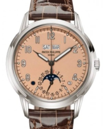 Patek Philippe Grand Complications 40-5320G (Shiny Chocolate-brown Alligator Leather Strap, Rose-glit Opaline Arabic Dial, Smooth Bezel) (5320G-011)