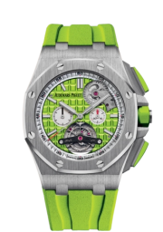 Audemars Piguet Royal Oak Offshore 44-26540ST.OO.A038CA.01 (Green Rubber Strap, Méga Tapisserie Green Index Dial, Stainless Steel Smooth Bezel) (26540ST.OO.A038CA.01)