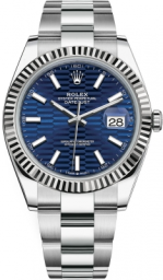 Rolex Datejust 41-126334 (Oystersteel Oyster Bracelet, Bright-blue Fluted Index Dial, Fluted Bezel) (m126334-0031)