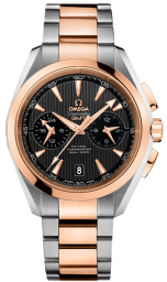 Omega Seamaster Aqua Terra 150M 43-231.20.43.52.06.001 (Red Gold & Stainless Steel Bracelet, Vertical-teak Grey Index Dial, Red Gold Bezel) (Omega 231.20.43.52.06.001)