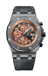 Audemars Piguet Royal Oak Offshore 42-26179IR.OO.A005CR.01 (Black Alligator Leather Strap, Grey Arabic Dial, Titanium Smooth Bezel) (26179IR.OO.A005CR.01)