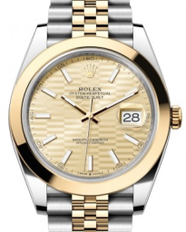 Rolex Datejust 41-126303 (Yellow Rolesor Jubilee Bracelet, Golden Fluted Index Dial, Smooth Bezel) (m126303-0022)