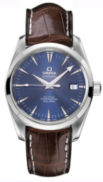 Omega Seamaster Aqua Terra 150M 39.2-2803.80.37 (Brown Alligator Leather Strap, Blue Index Dial, Stainless Steel Bezel) (Omega 2803.80.37)