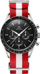 Omega Speedmaster Moonwatch 39.7-311.32.40.30.01.002 (Red/White NATO Strap, Black Index Dial, Black Tachymeter Bezel) (Omega 311.32.40.30.01.002)