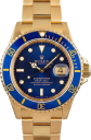Rolex Submariner 40-16618 (Yellow Gold Oyster Bracelet, Blue Diver Dial, Blue Aluminum Bezel)