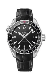 Omega Seamaster Planet Ocean 600M 43.5-232.98.44.22.01.004 (Black Alligator Leather Strap, Black Arabic/Index Dial, Rotating Black Ceramic Bezel) (Omega 232.98.44.22.01.004)