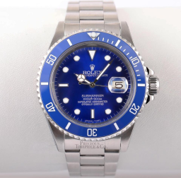 Rolex Submariner 40-16610 (Oystersteel Oyster Bracelet, Blue Diver Dial, Blue Aluminum Bezel)