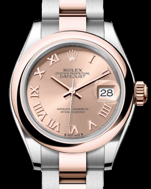 Rolex Lady-Datejust 28-279161 (Everose Rolesor Oyster Bracelet, Rosé Roman Dial, Domed Bezel)