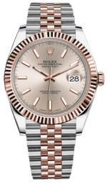 Rolex Datejust 41-126331 (Everose Rolesor Jubilee Bracelet, Sundust Index Dial, Fluted Bezel) (m126331-0010)