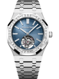 Audemars Piguet Royal Oak 41-26730BC.ZZ.1320BC.02 (White Gold Bracelet, Grande Tapisserie Smoked-blue Index Dial, Baguette-cut Diamond Bezel) (26730BC.ZZ.1320BC.02)