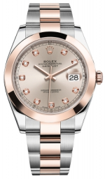 Rolex Datejust 41-126301 (Everose Rolesor Oyster Bracelet, Gold Diamond-set Sundust Dial, Smooth Bezel) (m126301-0007)