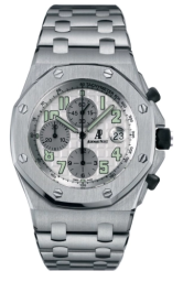 Audemars Piguet Royal Oak Offshore 42-25721TI.OO.1000TI.05 (Titanium Bracelet, Méga Tapisserie Silver-toned Arabic Dial, Titanium Smooth Bezel) (25721TI.OO.1000TI.05)