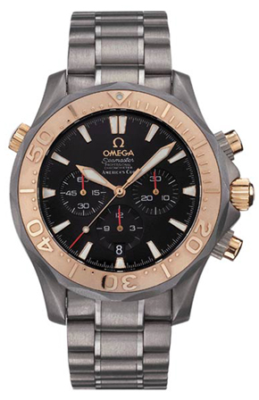 Omega Seamaster Diver 300M 41.5-2294.50.00 (Titanium Bracelet, Black Index Dial, Rotating Red Gold Bezel)