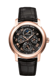 Audemars Piguet Jules Audemars 43-26003OR.OO.D002CR.01 (Black Alligator Leather Strap, Black Roman Dial, Pink Gold Smooth Bezel) (26003OR.OO.D002CR.01)