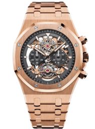 Audemars Piguet Royal Oak 44-26347OR.OO.1205OR.01 (Pink Gold Bracelet, Transparent Sapphire Openworked Index Dial, Pink Gold Smooth Bezel) (26347OR.OO.1205OR.01)