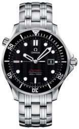 Omega Seamaster Diver 300M 41-212.30.41.61.01.001 (Stainless Steel Bracelet, Wave-embossed Black Dot Index Dial, Rotating Black Ceramic Bezel) (Omega 212.30.41.61.01.001)