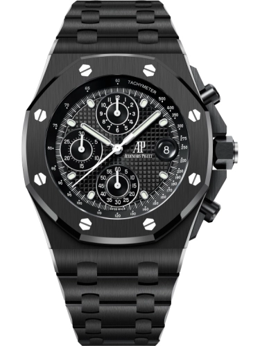 Audemars Piguet Royal Oak Offshore 42-26238CE.OO.1300CE.01 (Black Ceramic Bracelet, Petite Tapisserie Black Index Dial, Black Ceramic Smooth Bezel)