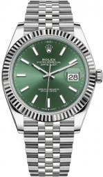 Rolex Datejust 41-126334 (Oystersteel Jubilee Bracelet, Mint-green Index Dial, Fluted Bezel) (m126334-0028)