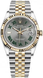 Rolex Datejust 36-126233 (Yellow Rolesor Jubilee Bracelet, Slate Roman Dial, Fluted Bezel) (m126233-0035)