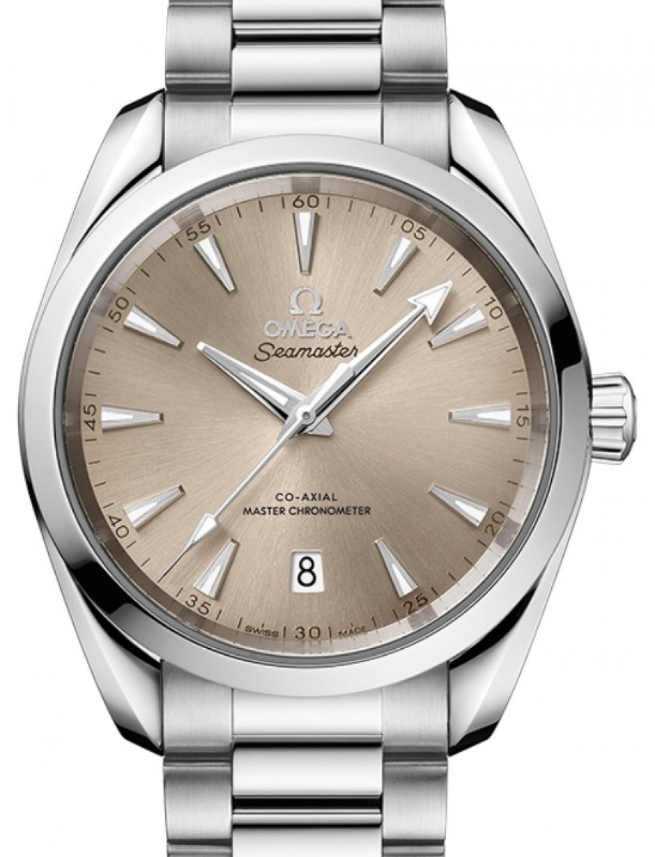 Omega Seamaster Aqua Terra 150M 38-220.10.38.20.09.001 (Stainless Steel Bracelet, Sandstone-beige Sunburst Index Dial, Stainless Steel Bezel)