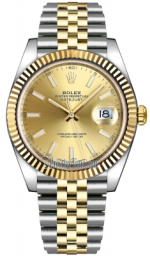 Rolex Datejust 41-126333 (Yellow Rolesor Jubilee Bracelet, Champagne Index Dial, Fluted Bezel) (m126333-0010)