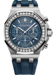 Audemars Piguet Royal Oak Offshore 37-26231ST.ZZ.D027CA.01 (Blue Rubber Strap, Lady Tapisserie Blue Index Dial, Brilliant-cut Diamond-set Bezel) (26231ST.ZZ.D027CA.01)