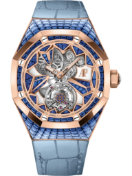 Audemars Piguet Royal Oak Concept 38.5-26228OR.SS.D314CR.01 (Light-blue Alligator Leather Strap, Baguette-cut Blue Sapphire-set Pink Gold Openworked Dial, Baguette-cut Blue Sapphire-set Bezel) (26228OR.SS.D314CR.01)