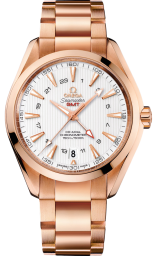 Omega Seamaster Aqua Terra 150M 43-231.50.43.22.02.001 (Red Gold Bracelet, Vertical-teak Silver-toned Index Dial, Red Gold Bezel) (Omega 231.50.43.22.02.001)