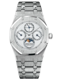 Audemars Piguet Royal Oak 39-25820SP.OO.0944SP.03 (Platinum & Stainless Steel Bracelet, Grand Tapisserie Silver-toned Index Dial, Platinum Smooth Bezel) (25820SP.OO.0944SP.03)