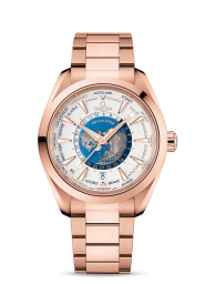 Omega Seamaster Aqua Terra 150M 43-220.50.43.22.02.001 (Sedna Gold Bracelet, World Silver-toned Index Dial, Sedna Gold Bezel) (Omega 220.50.43.22.02.001)