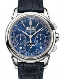 Patek Philippe Grand Complications 41-5270G (Shiny-black Alligator Leather Strap, Navy-blue Tachymeter/Index Dial, Smooth Bezel) (5270G-019)