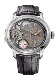 Audemars Piguet Millenary 47-26371TI.OO.D002CR.01 (Black Alligator Leather Strap, Off-centred Anthracite Roman Openworked Dial, Titanium Smooth Bezel) (26371TI.OO.D002CR.01)
