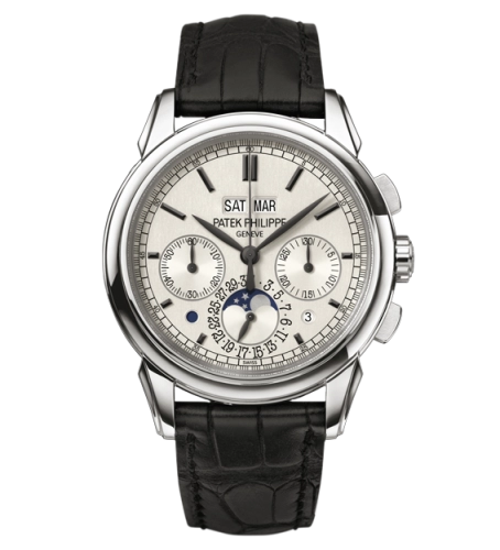 Patek Philippe Grand Complications 41-5270G (Shiny-black Alligator Leather Strap, Silver Index Dial, Smooth Bezel)