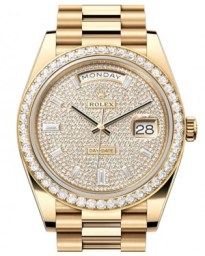 Rolex Day-Date 40-228348RBR (Yellow Gold President Bracelet, Diamond-paved Diamond-set Index Dial, Diamond Bezel) (m228348rbr-0037)