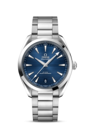 Omega Seamaster Aqua Terra 150M 41-220.10.41.21.03.003 (Stainless Steel Bracelet, Horizontal-teak Blue Index Dial, Stainless Steel Bezel) (Omega 220.10.41.21.03.003)